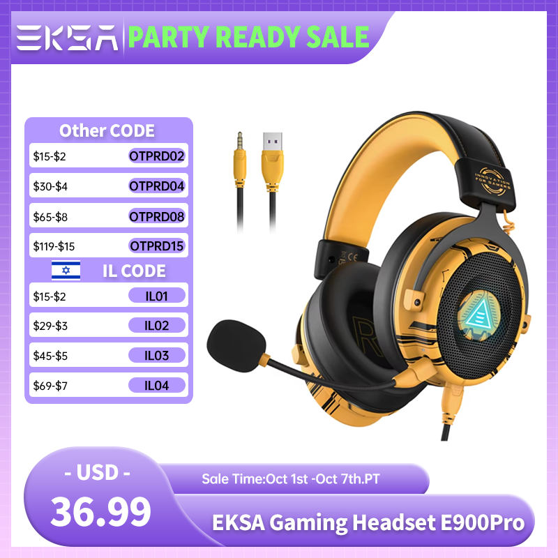 Wired Earphone Lightning - Headphone Gaming EKSA E900 Pro 7.1