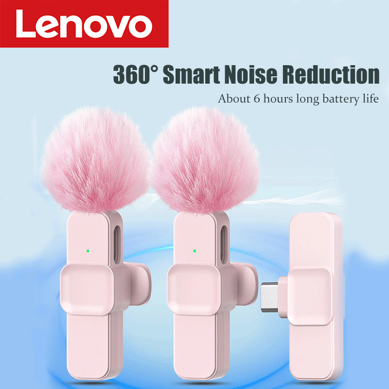 Android Tablet Gaming Accessories - Mikrofon Lavalier Nirkabel Lenovo Pink untuk